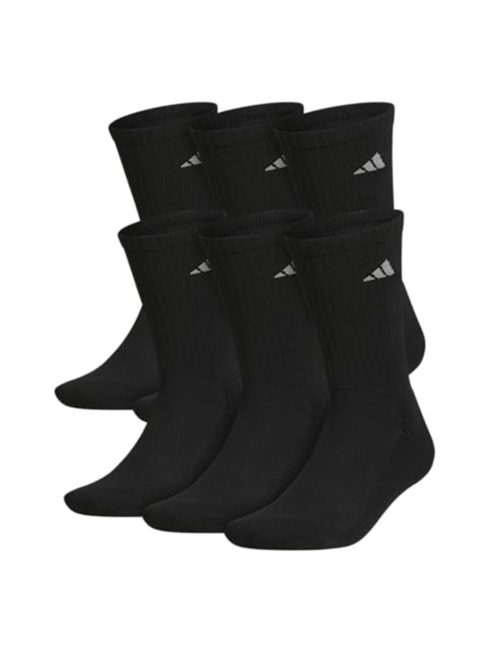 Mens Athletic Socks 6 Pair Cushioned Crew Moisture Wicking Running Gym Training